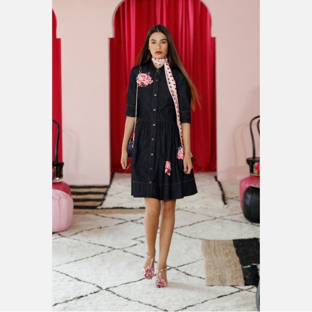 Kate Spade Floral Broome Street Denim Dress